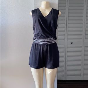 New Woman’s Black Romper With White Elastic Waist. - image 1